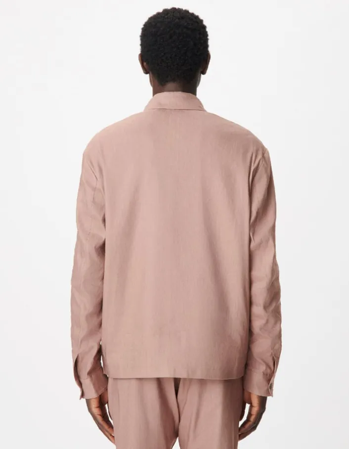 Veste de costume rose lin mélangé Homme