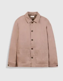 Veste de costume rose lin mélangé Homme