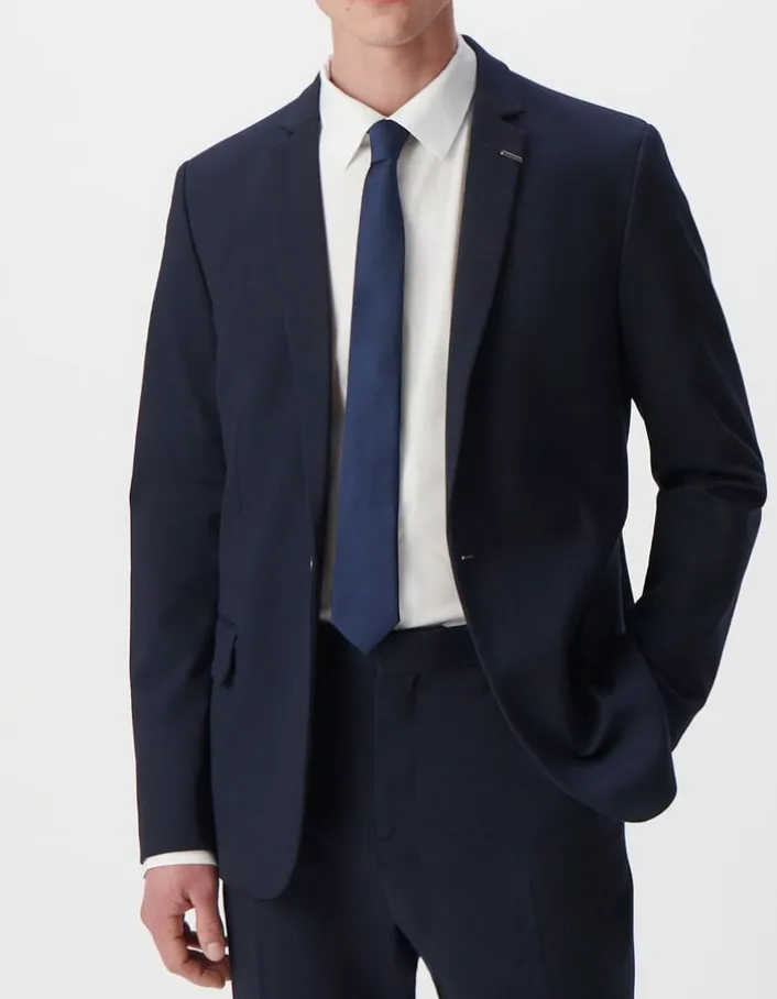 Veste de costume slim marine maille Milano Homme