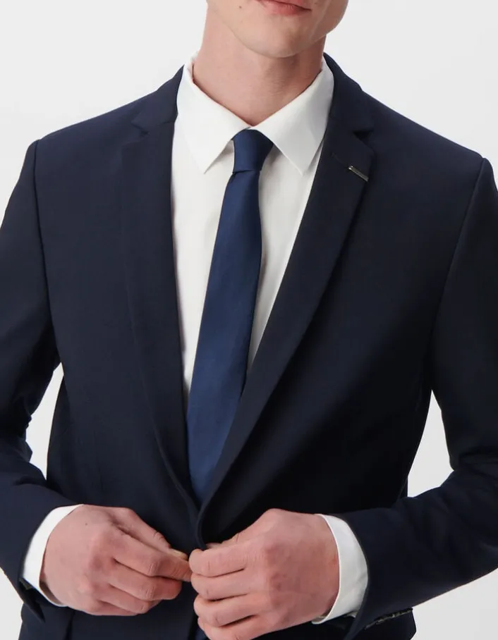 Veste de costume slim marine maille Milano Homme