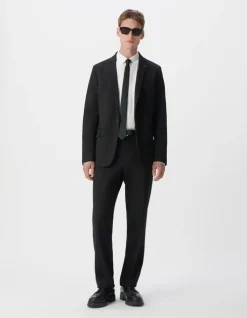 Veste de costume SLIM noire maille Milano Homme