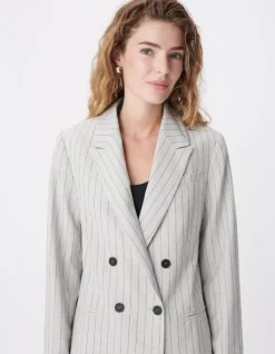 Veste de tailleur beige rayures tennis Femme