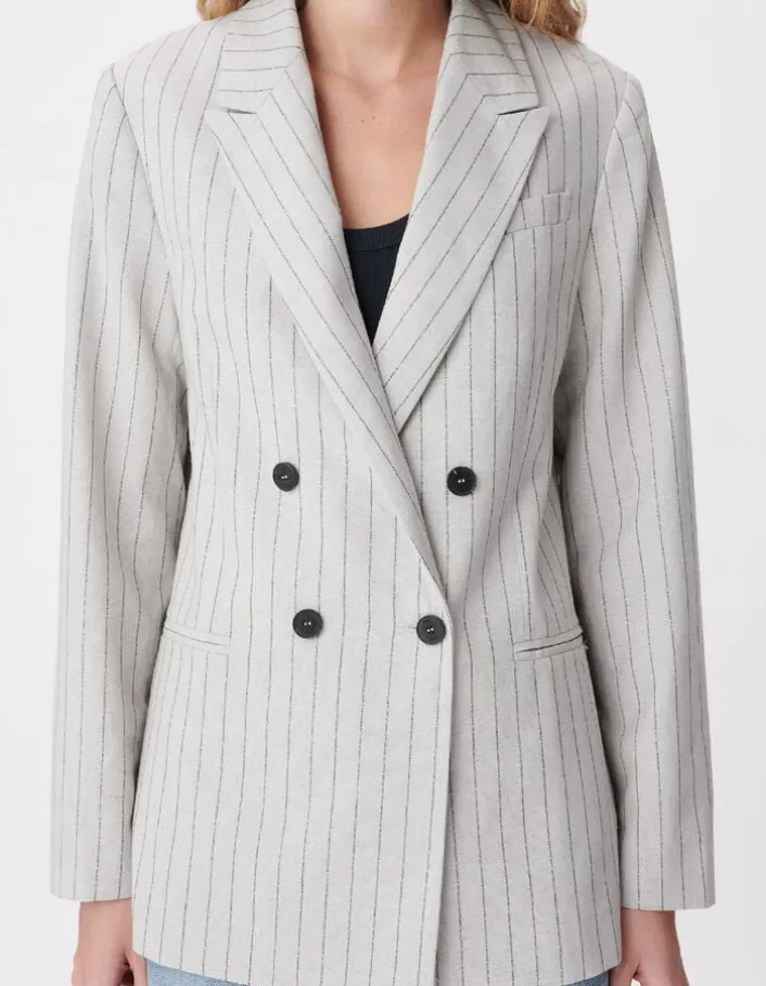Veste de tailleur beige rayures tennis Femme