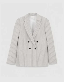 Veste de tailleur beige rayures tennis Femme