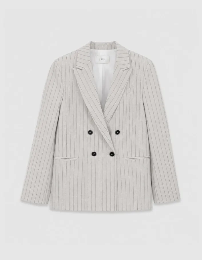 Veste de tailleur beige rayures tennis Femme