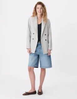 Veste de tailleur beige rayures tennis Femme