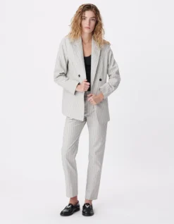 Veste de tailleur beige rayures tennis Femme
