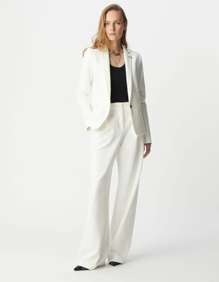 Veste de tailleur blanche ajustée maille Milano Femme