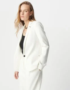 Veste de tailleur blanche ajustée maille Milano Femme