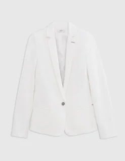 Veste de tailleur blanche ajustée maille Milano Femme