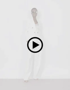 Veste de tailleur blanche ajustée maille Milano Femme