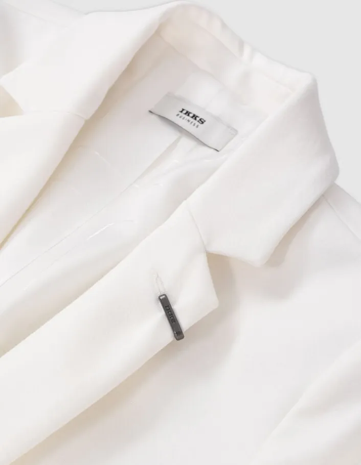 Veste de tailleur blanche ajustée maille Milano Femme