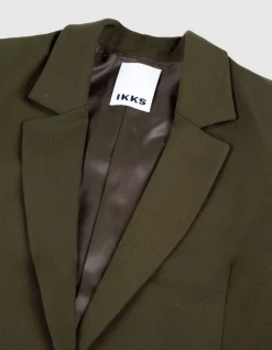 Veste de tailleur kaki façon laine froide Femme