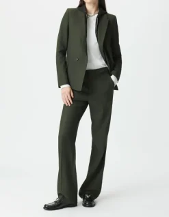 Veste de tailleur kaki parementure amovible Femme