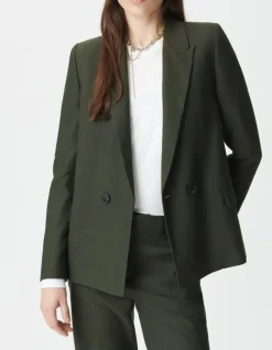 Veste de tailleur kaki parementure amovible Femme