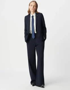 Veste de tailleur marine ajustée maille Milano Femme