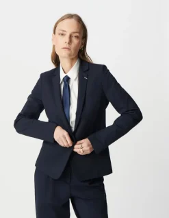 Veste de tailleur marine ajustée maille Milano Femme