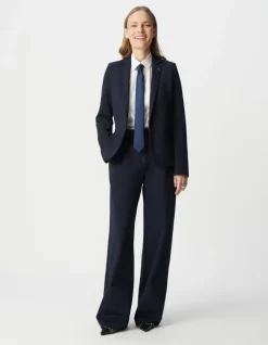 Veste de tailleur marine ajustée maille Milano Femme