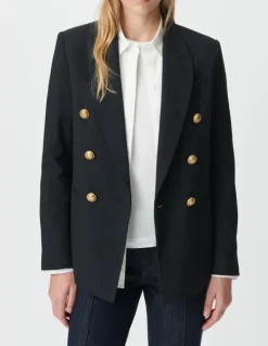 Veste de tailleur marine fit large rayures tennis Femme