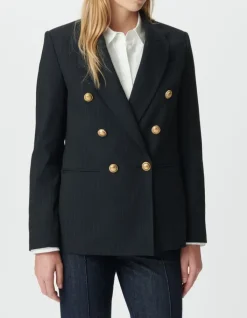 Veste de tailleur marine fit large rayures tennis Femme
