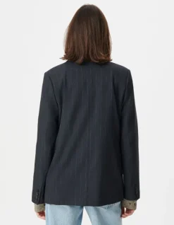 Veste de tailleur marine motif rayures tennis Femme