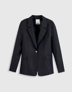 Veste de tailleur marine motif rayures tennis Femme