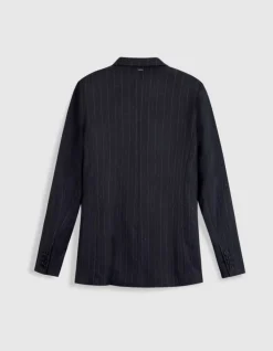 Veste de tailleur marine motif rayures tennis Femme