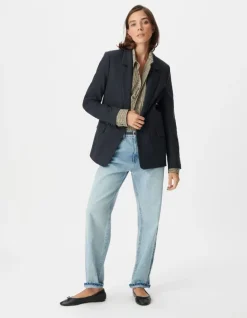 Veste de tailleur marine motif rayures tennis Femme