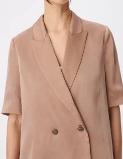 Veste de tailleur marron manches courtes Femme