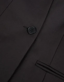 Veste de tailleur noire cintrée découpes manches Femme