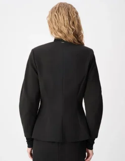 Veste de tailleur noire cintrée découpes manches Femme
