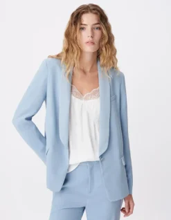 Veste de tailleur oversize bleue fluide Femme