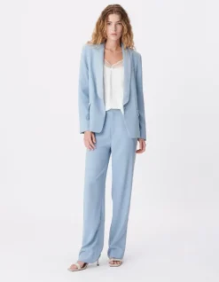Veste de tailleur oversize bleue fluide Femme