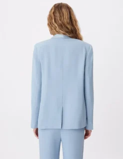 Veste de tailleur oversize bleue fluide Femme