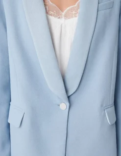 Veste de tailleur oversize bleue fluide Femme