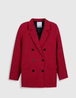 Veste de tailleur rouge boutonnage croisé Femme