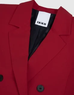 Veste de tailleur rouge boutonnage croisé Femme