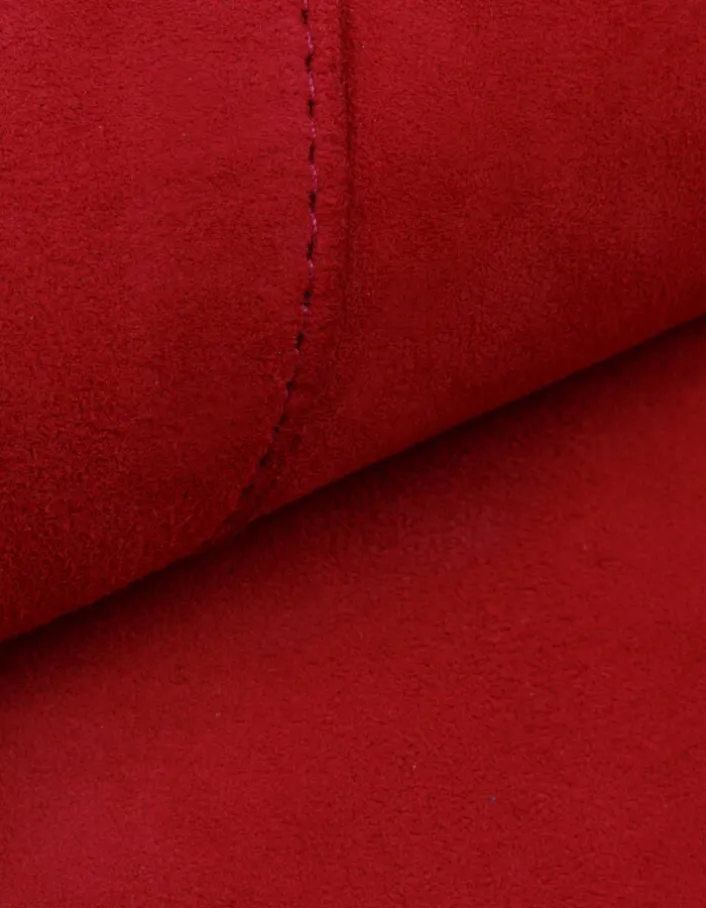 Veste en cuir velours rouge Femme