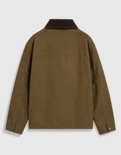 Veste kaki multi poches col velours Homme