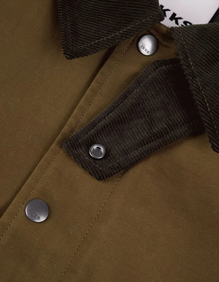 Veste kaki multi poches col velours Homme
