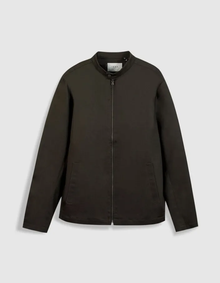 Veste kaki toile col pressionné Homme