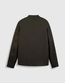 Veste kaki toile col pressionné Homme
