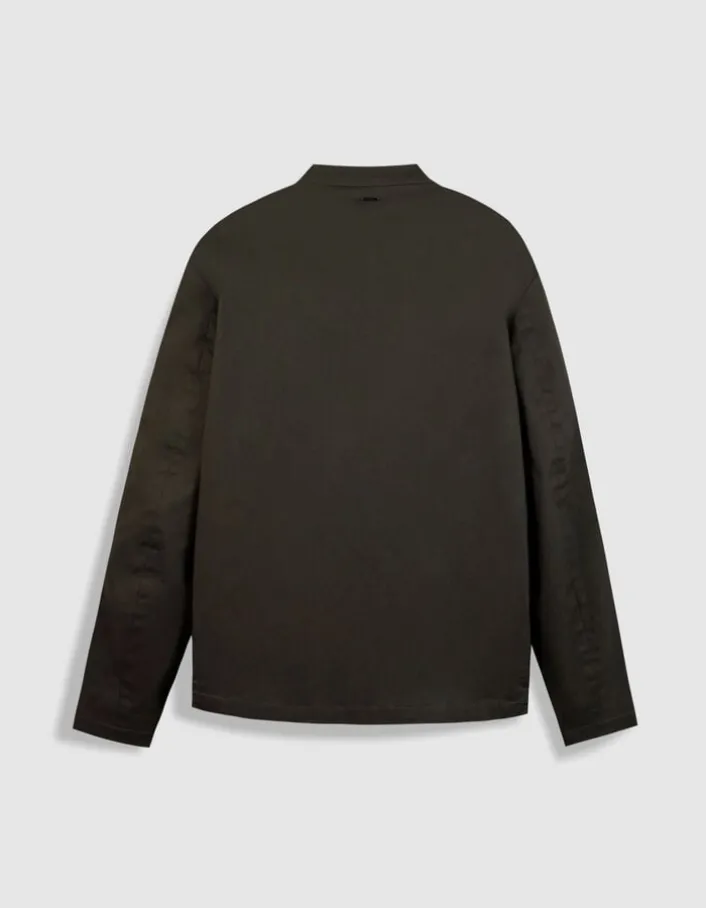 Veste kaki toile col pressionné Homme