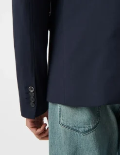 Veste marine avec parementure amovible Homme