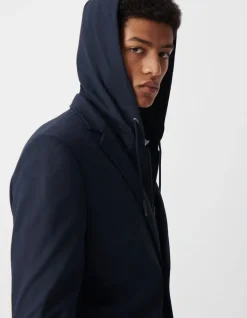 Veste marine avec parementure amovible Homme