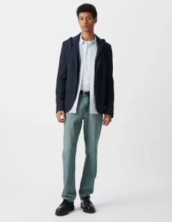 Veste marine avec parementure amovible Homme