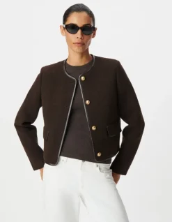 Veste marron lainage boutons militaires Femme