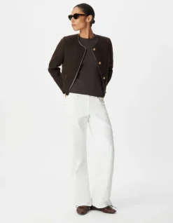 Veste marron lainage boutons militaires Femme