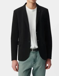 Veste noire Interlock à parementure amovible Homme