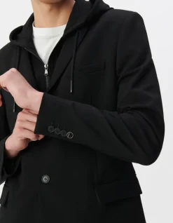 Veste noire Interlock à parementure amovible Homme